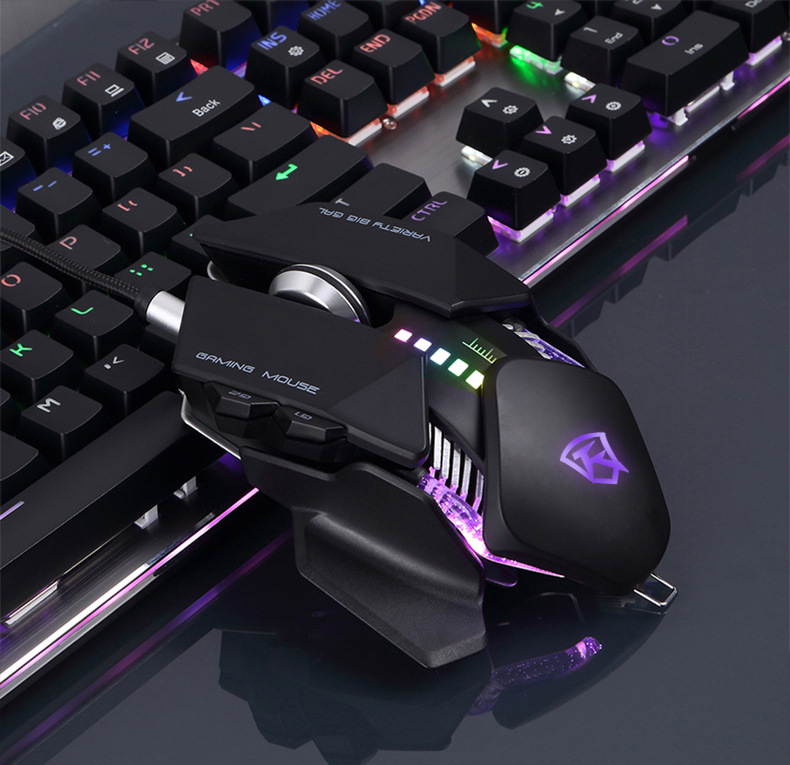 Gaming Mice Gaming Mause 7 Button Wired Mouse DIY G Software 4 Color Breathing Lamp Ajustable 5600DPI USB Mice Mechanical Mouse Gamer For Jedi survival LOL