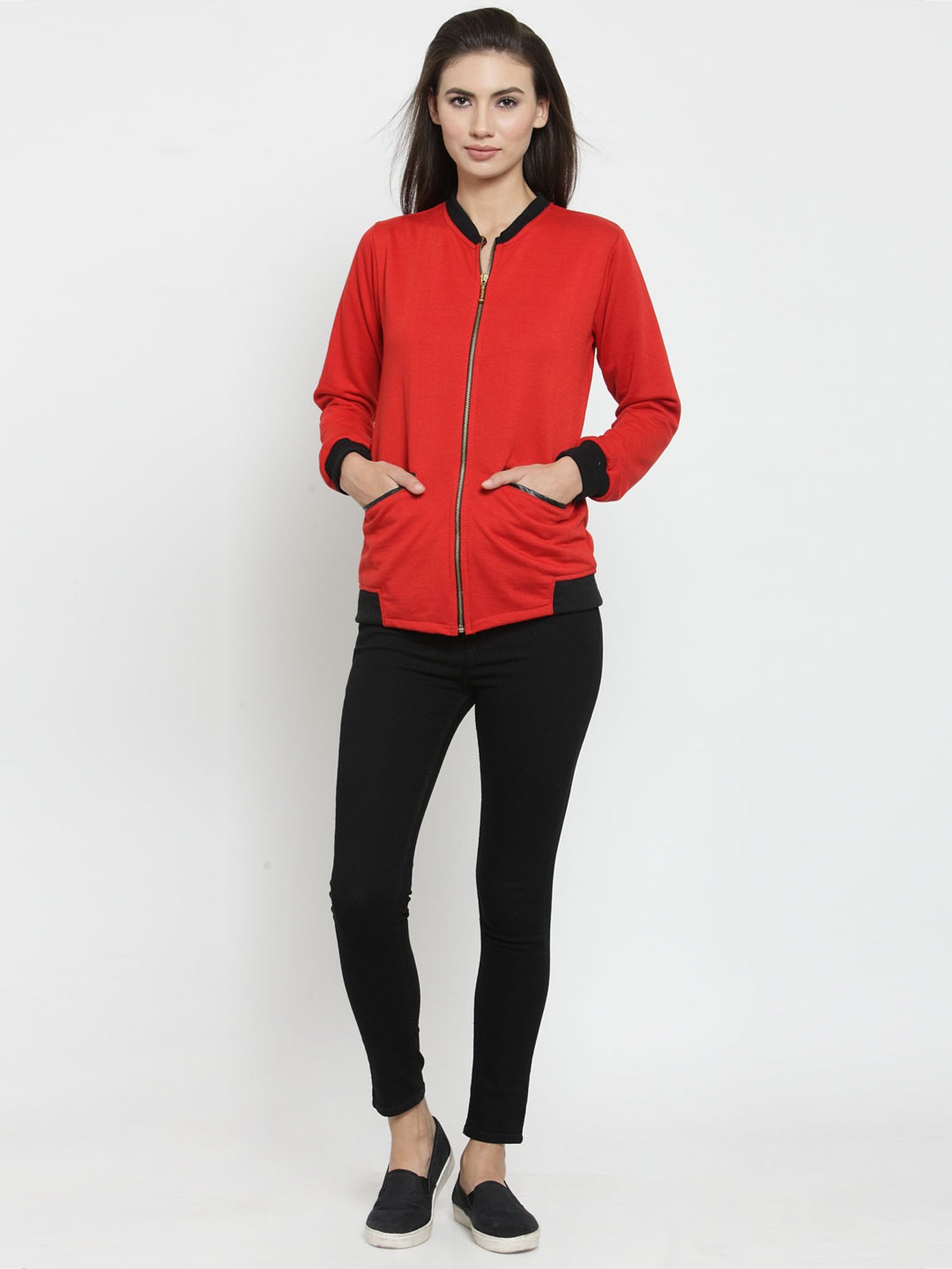 Belle Fille Red Regular Fit Jacket
