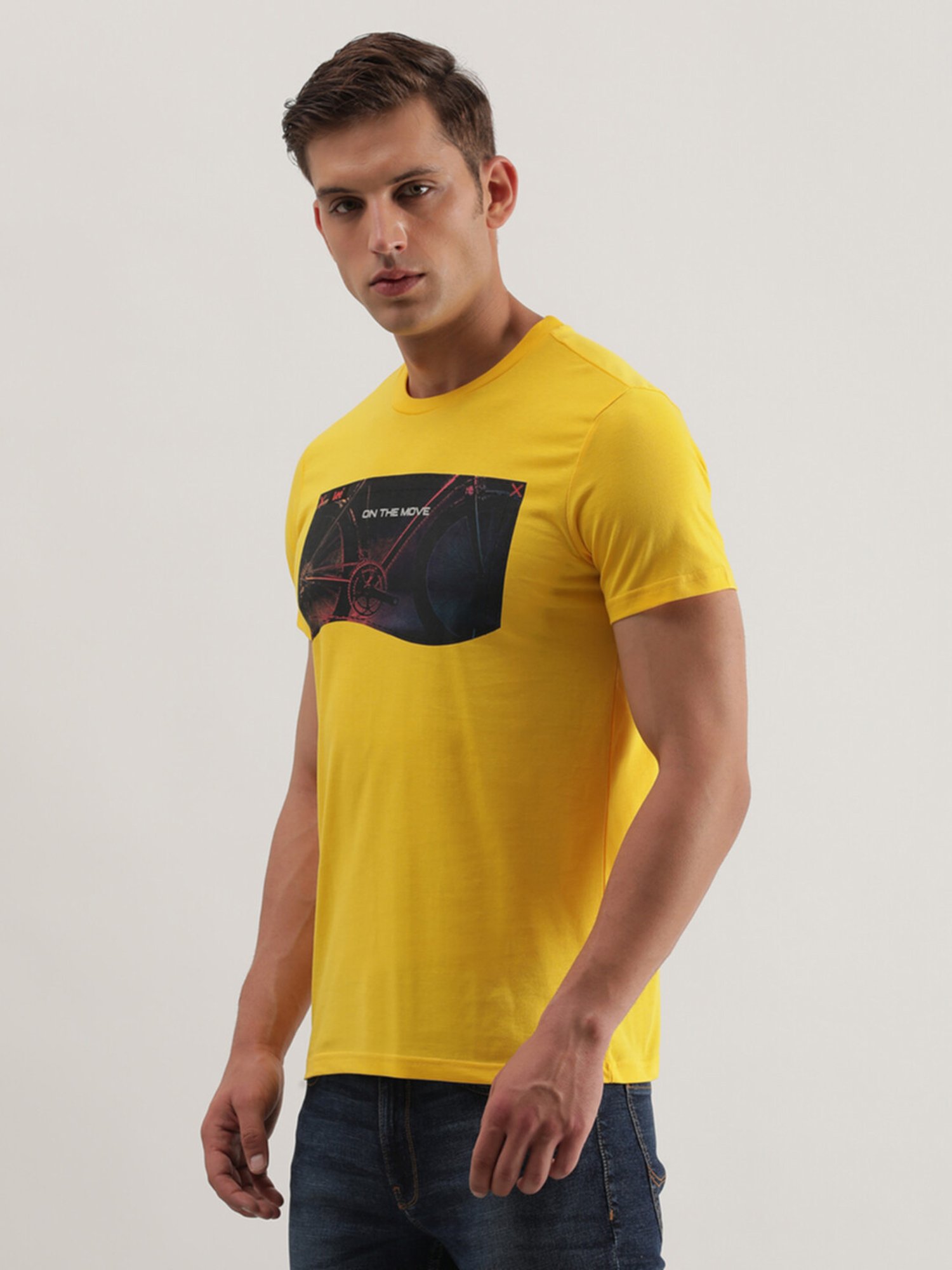 Lee Yellow Slim Fit Graphic Print Crew T-Shirt