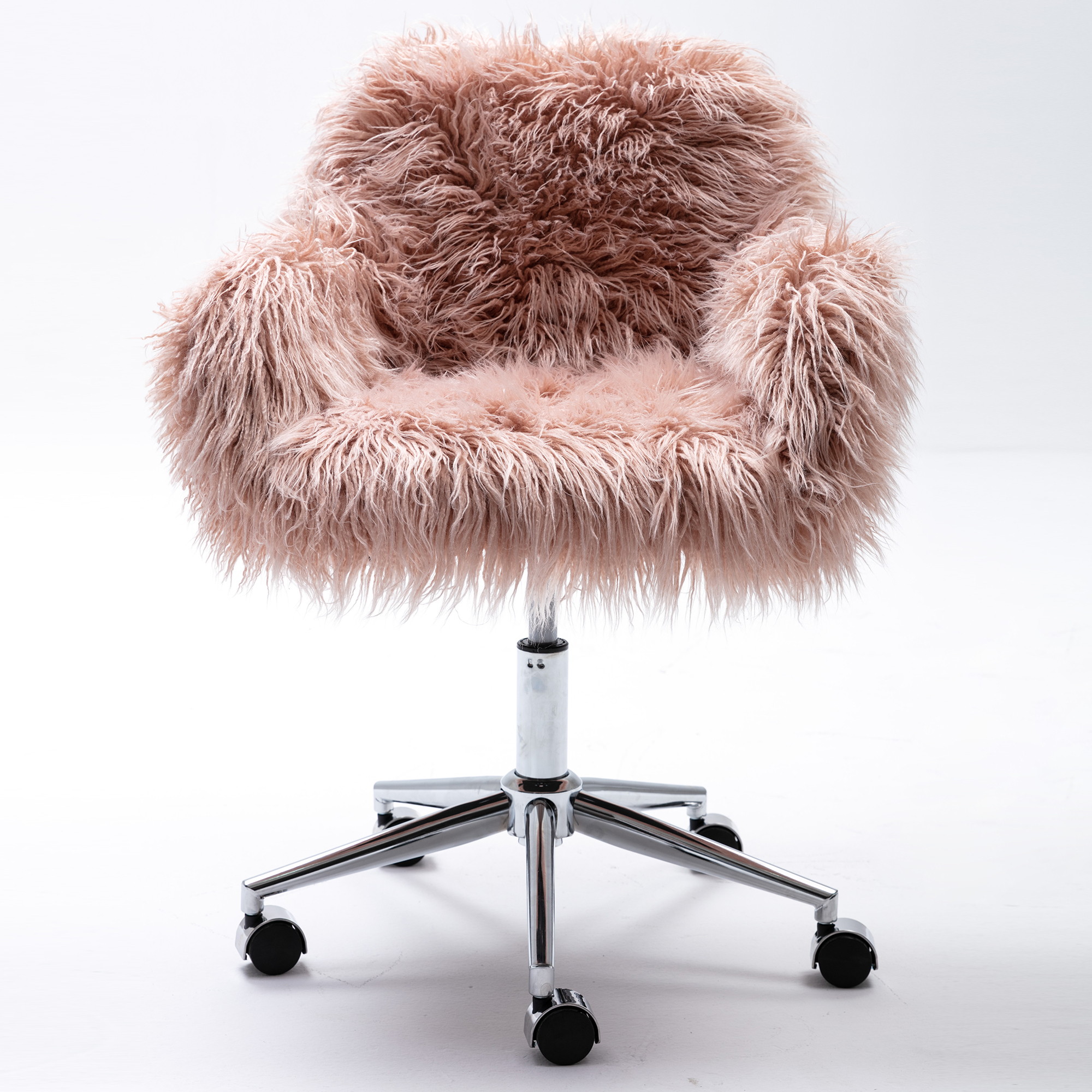 Faux-fur Chrome Base adjustable Office Chair