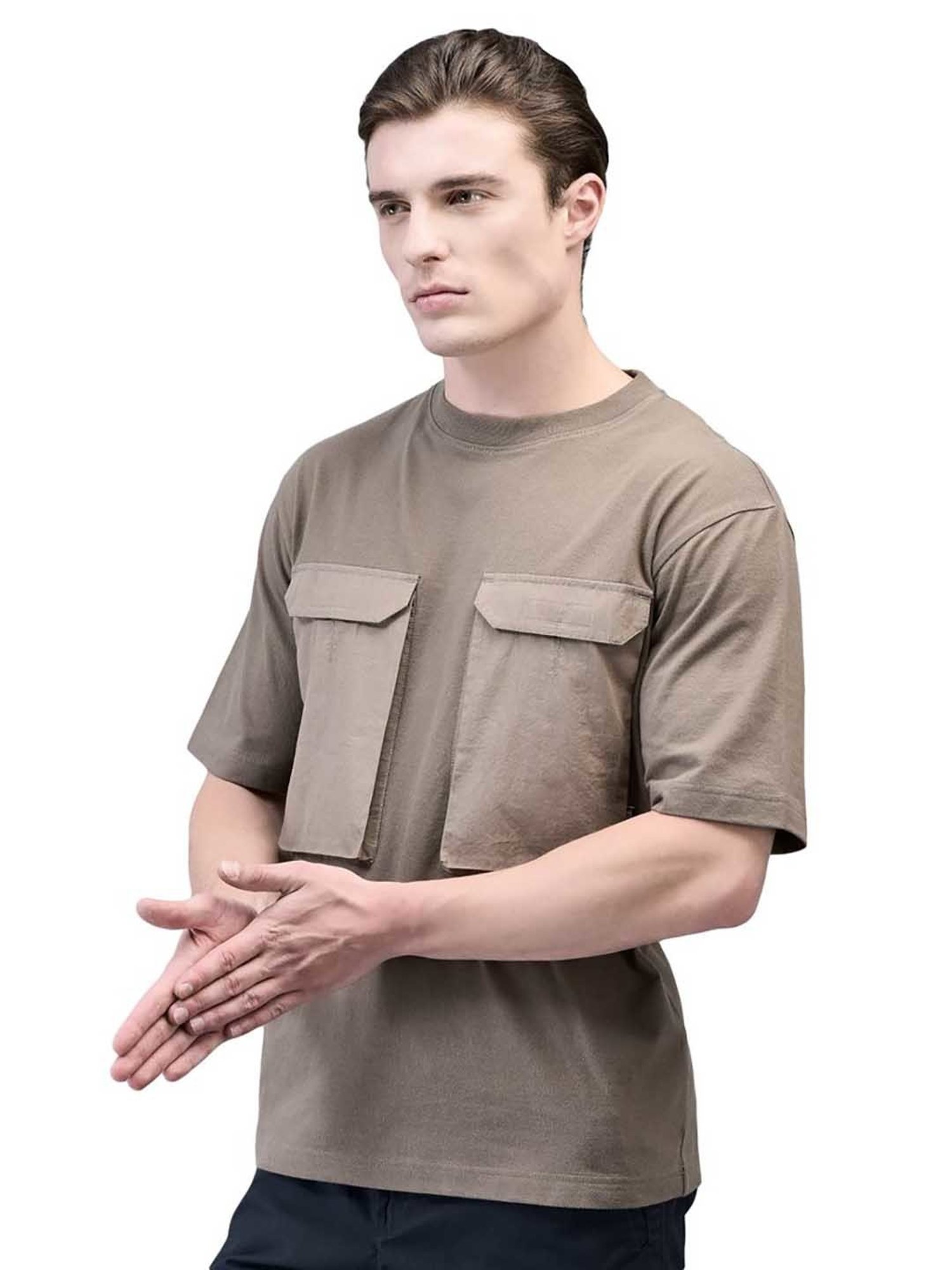 Woodland Light Olive Regular Fit Crew T-Shirt