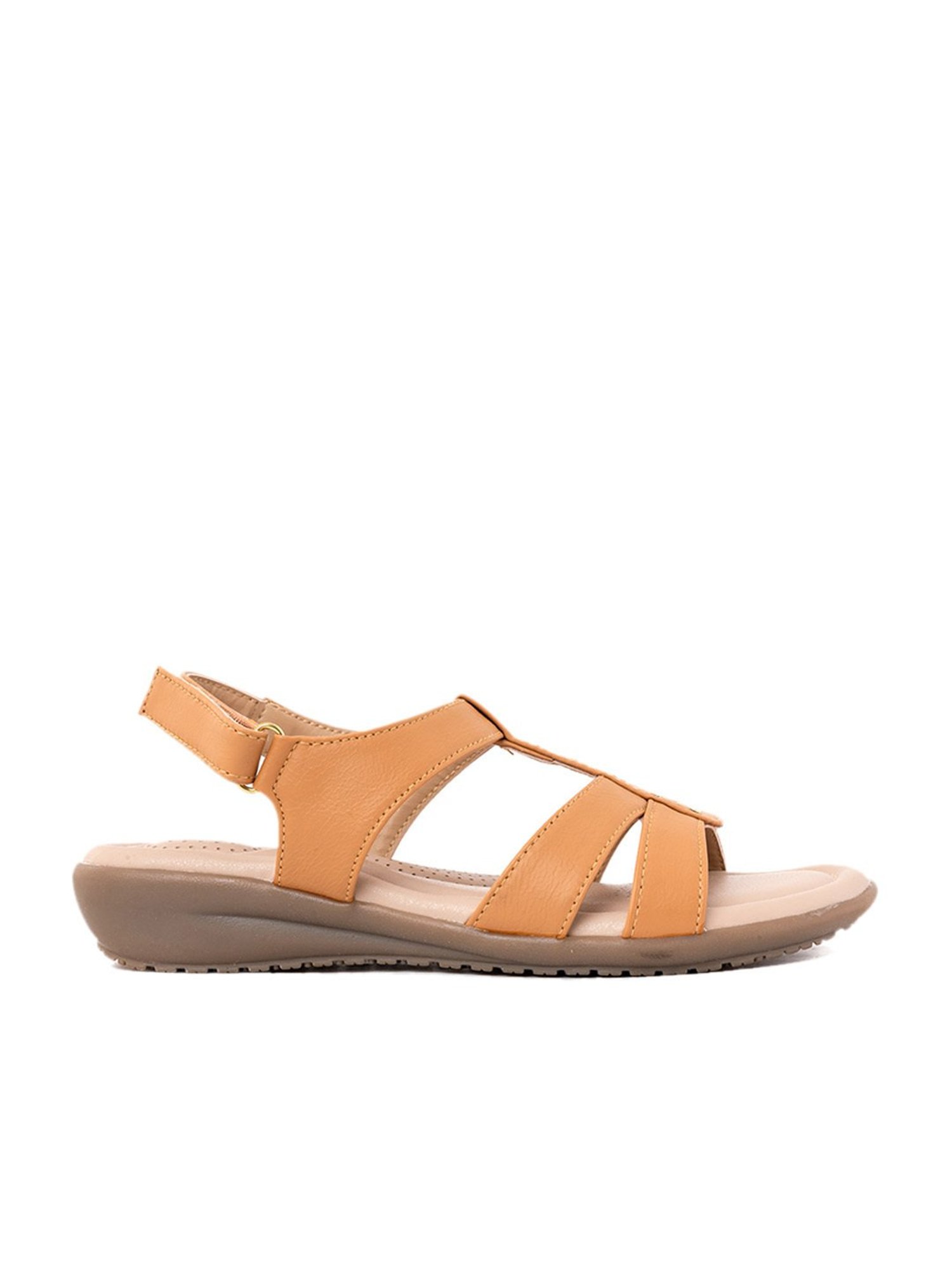 Softouch by Khadims Women's Tan Back Strap Wedges