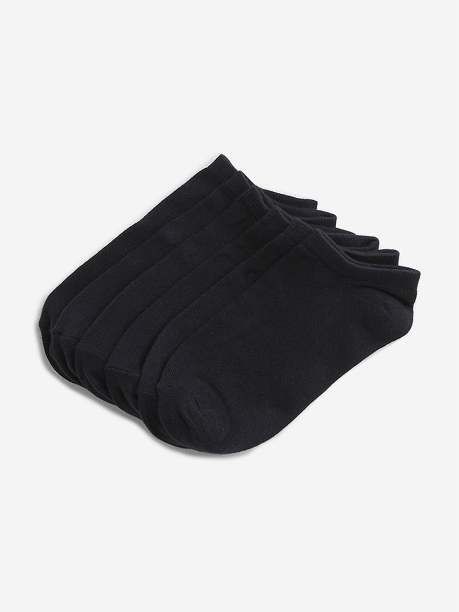 WES Lounge by Westside Black Ankle Length Cotton Blend Socks- Pack of 3