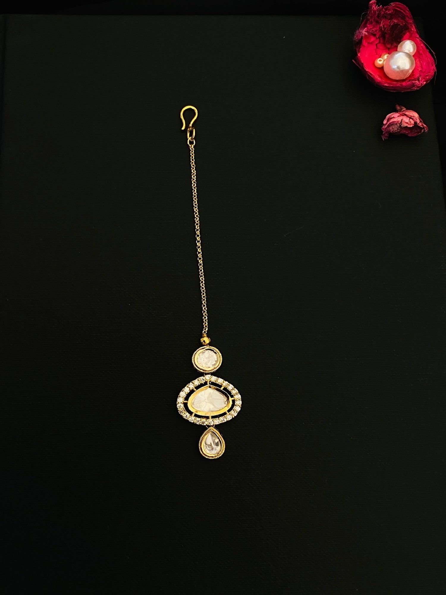 Abdesigns Elite Polki Kundan Maang Tikka