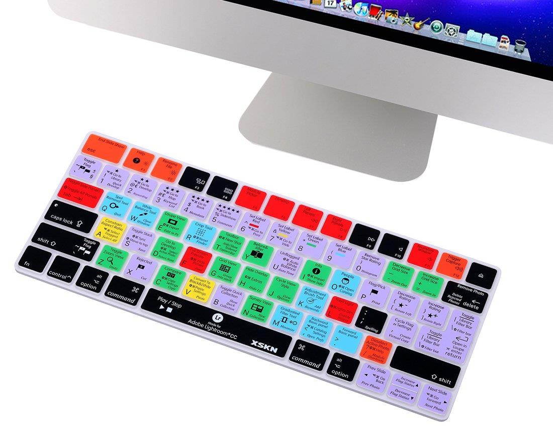 XSKN Adobe Lightroom CC Shortcut Keyboard Cover for Apple Magic Keyboard (MLA22LL/A), US and EU Layout