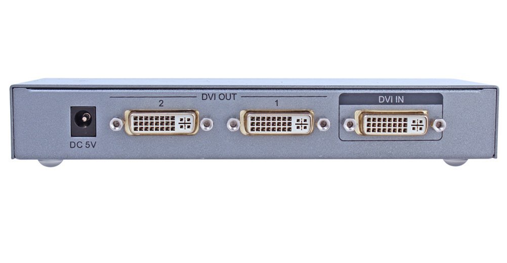 DTECH 2 Port DVI Video Splitter Dual Monitor (1 in 2 out Splits 1 Video Signal to Dual Display) up to 1920x1200 Resolution Supports Cascade Connection(DT7023)