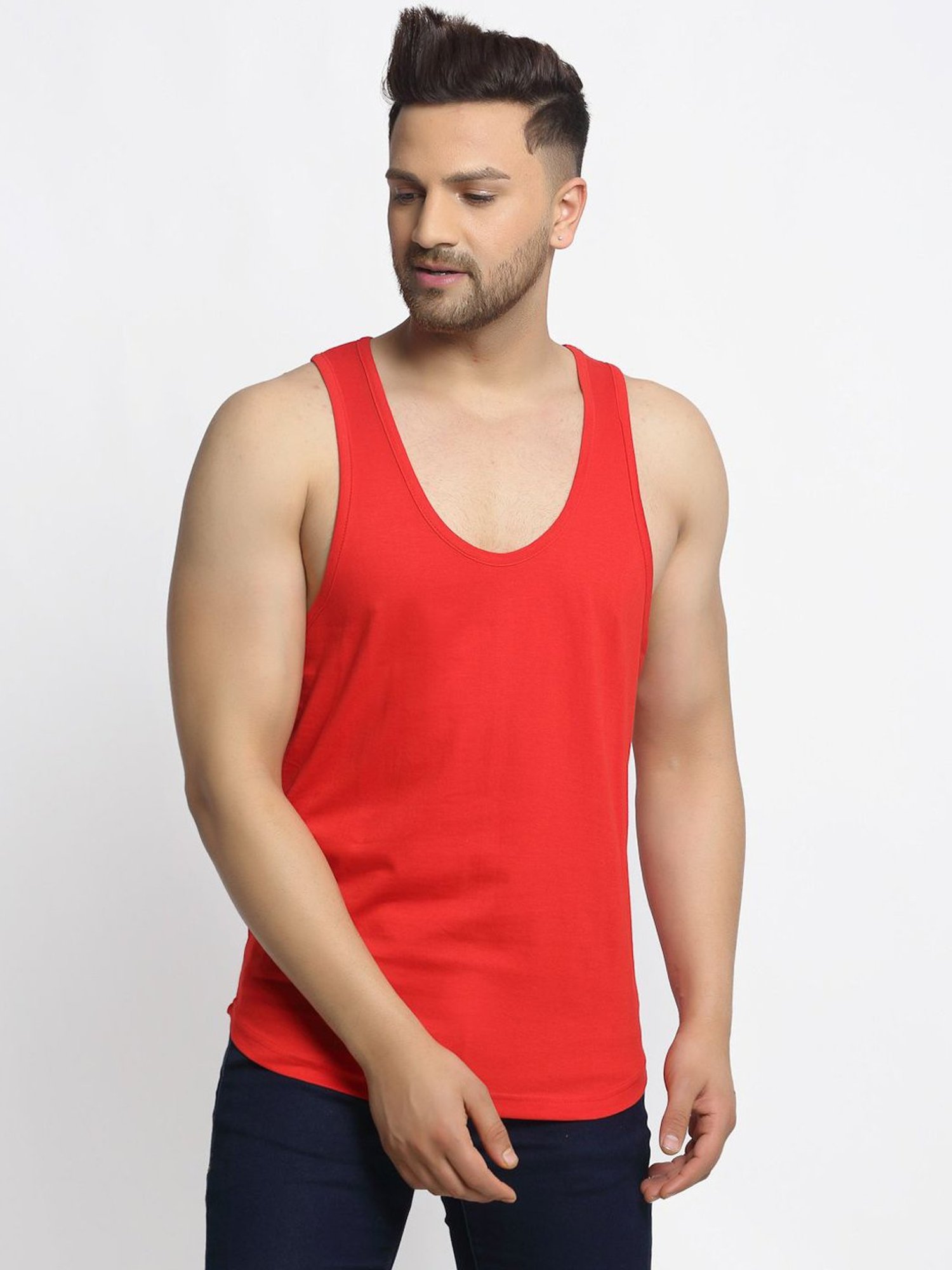 Friskers Multi Cotton Slim Fit Vest - Pack of 2