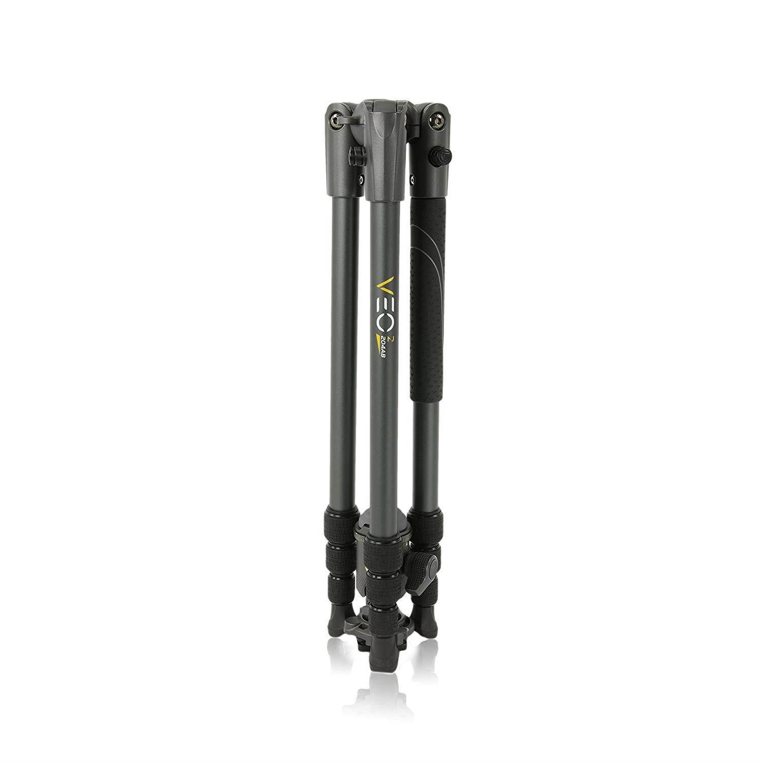 Vanguard VEO 2 204AB Black Aluminum Travel Tripod with VEO 2 BH-45 Ball Head for Sony, Nikon, Canon, Fujifilm Mirrorless, Compact System Camera (CSC), DSLR