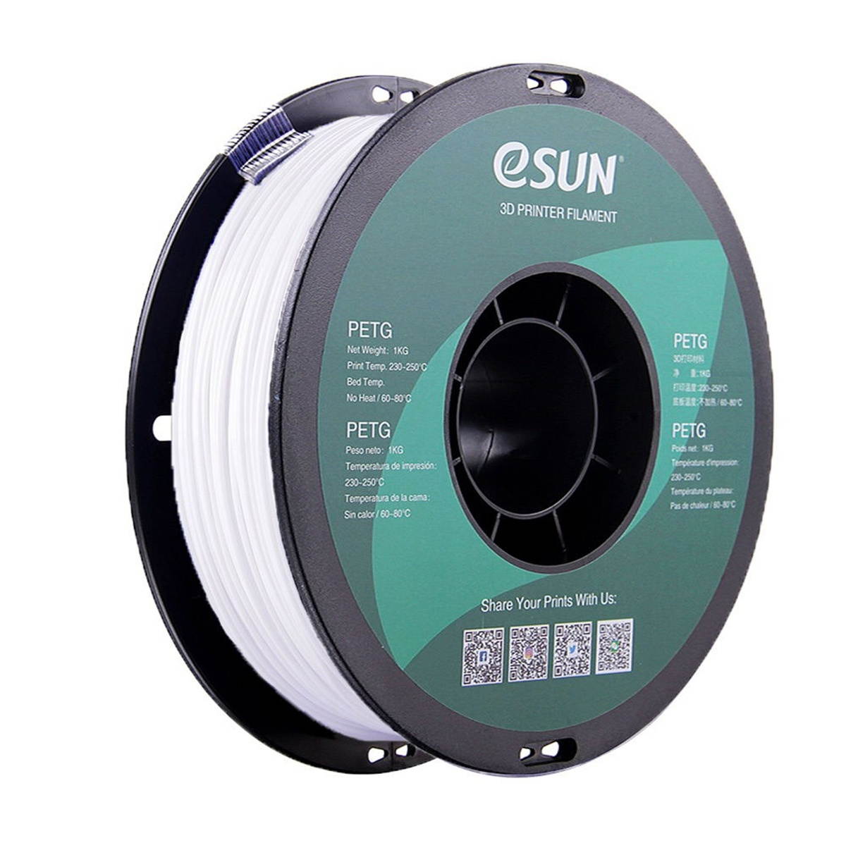 eSUN PETG 1.75mm 3D Printer Filament Printing Consumables Dimensional Accuracy: +/- 0.05mm 1kg(2.2lb) Spool Material Refills Solid Green