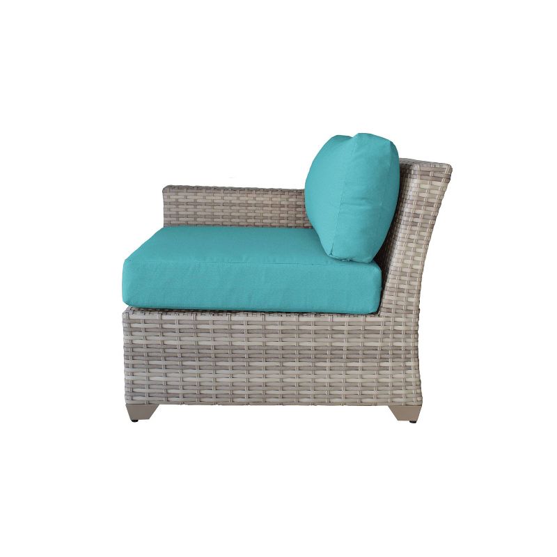 Nolin 7pc Sectional Weathered Brown Frame Sunbrella Spectrum Denim Fabric - La-Z-Boy