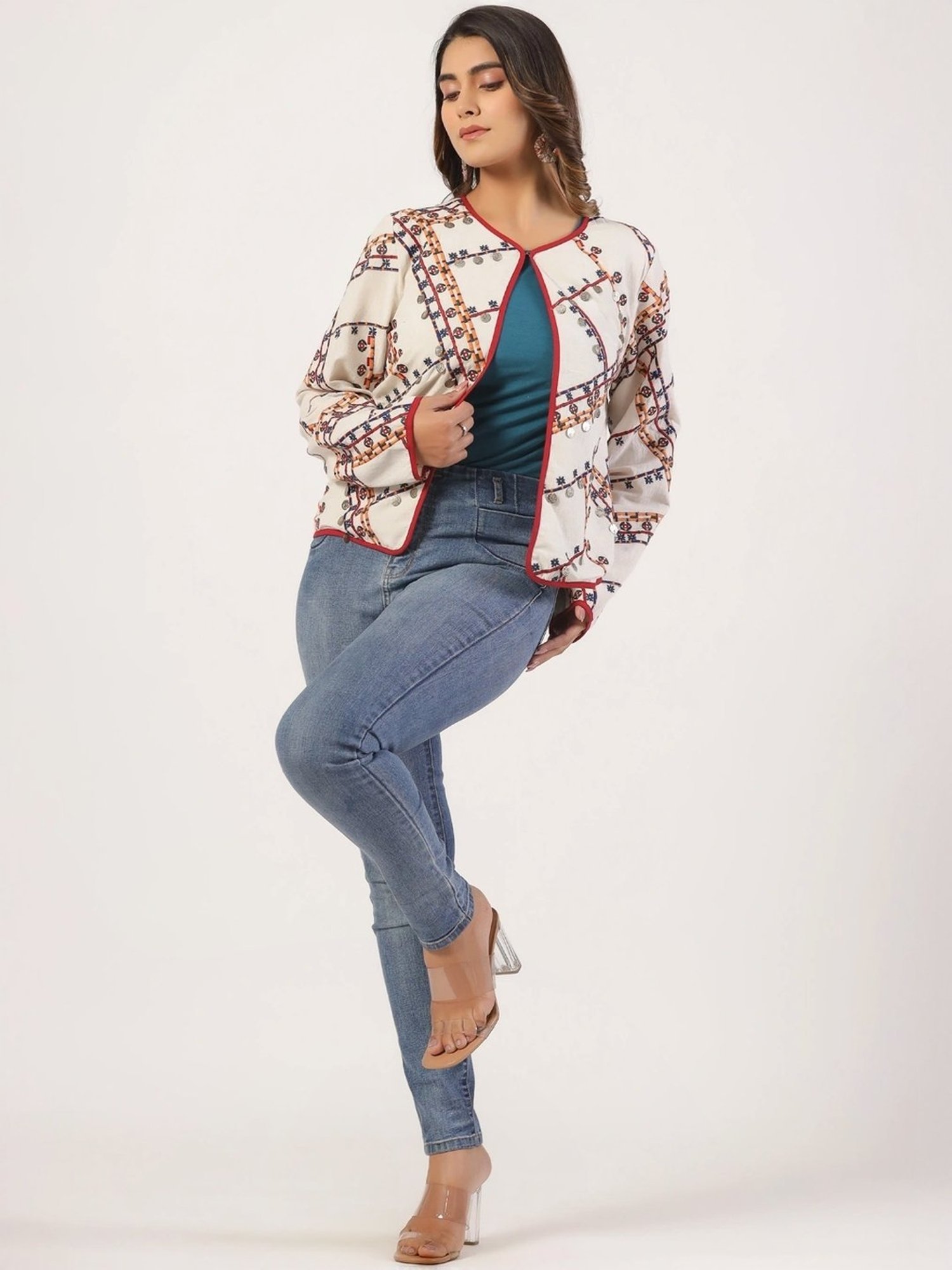 Karyn Seo Miranda Vintage Inspired Embroidered Kimono Cardigan