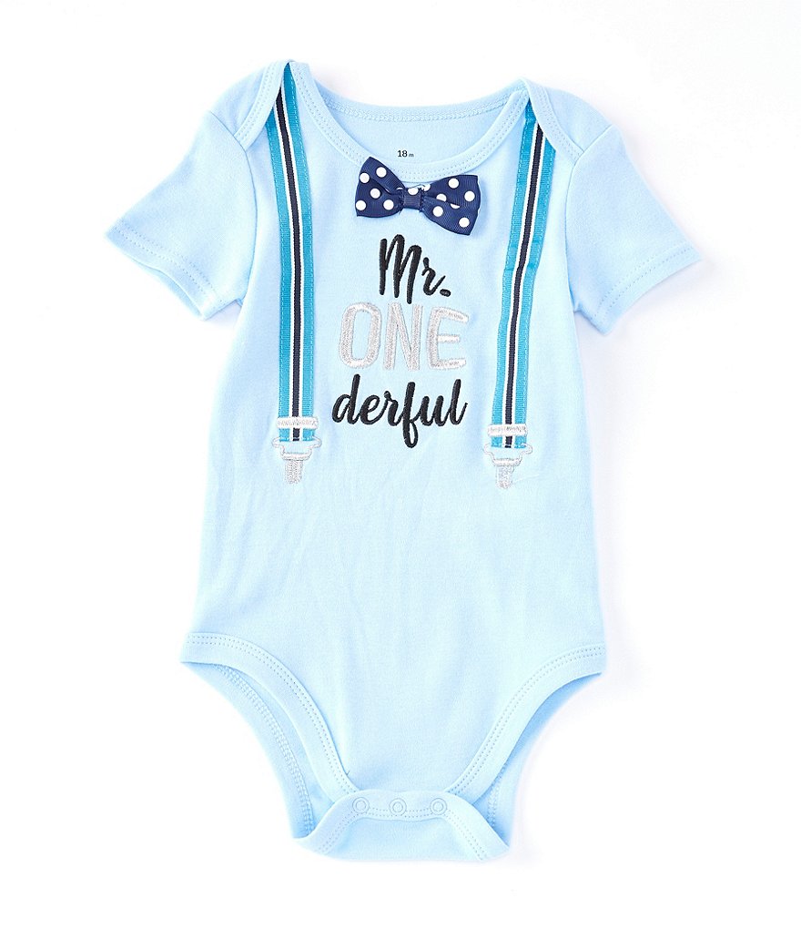 Baby Starters Baby Boys 12-18 Months Short-Sleeve Mr. One-Derful Onesie