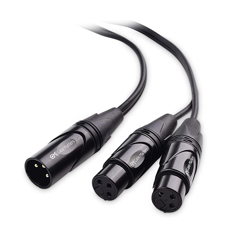 XLR Splitter Male to 2 Female XLR Y 18 Inches
