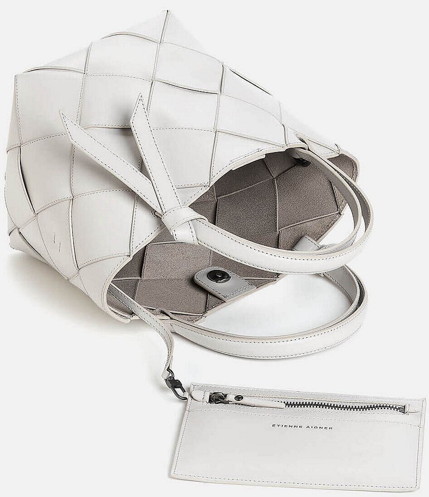 Etienne Aigner Ella Leather Woven Satchel Bag