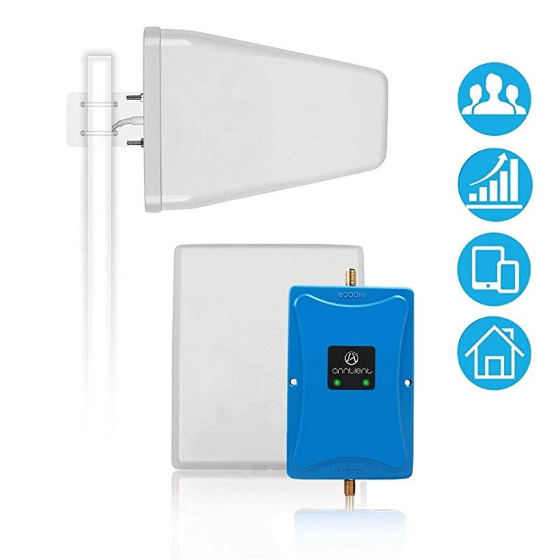 Phone Signal Booster Antenna for Home and Office - Boosts 4G LTE Data and Volte for Verizon AT&T T-Mobile - Dual 700MHz Band 12/13/17 ular Repeater Amplifier Kit Cover Up to 5,000Sq Ft