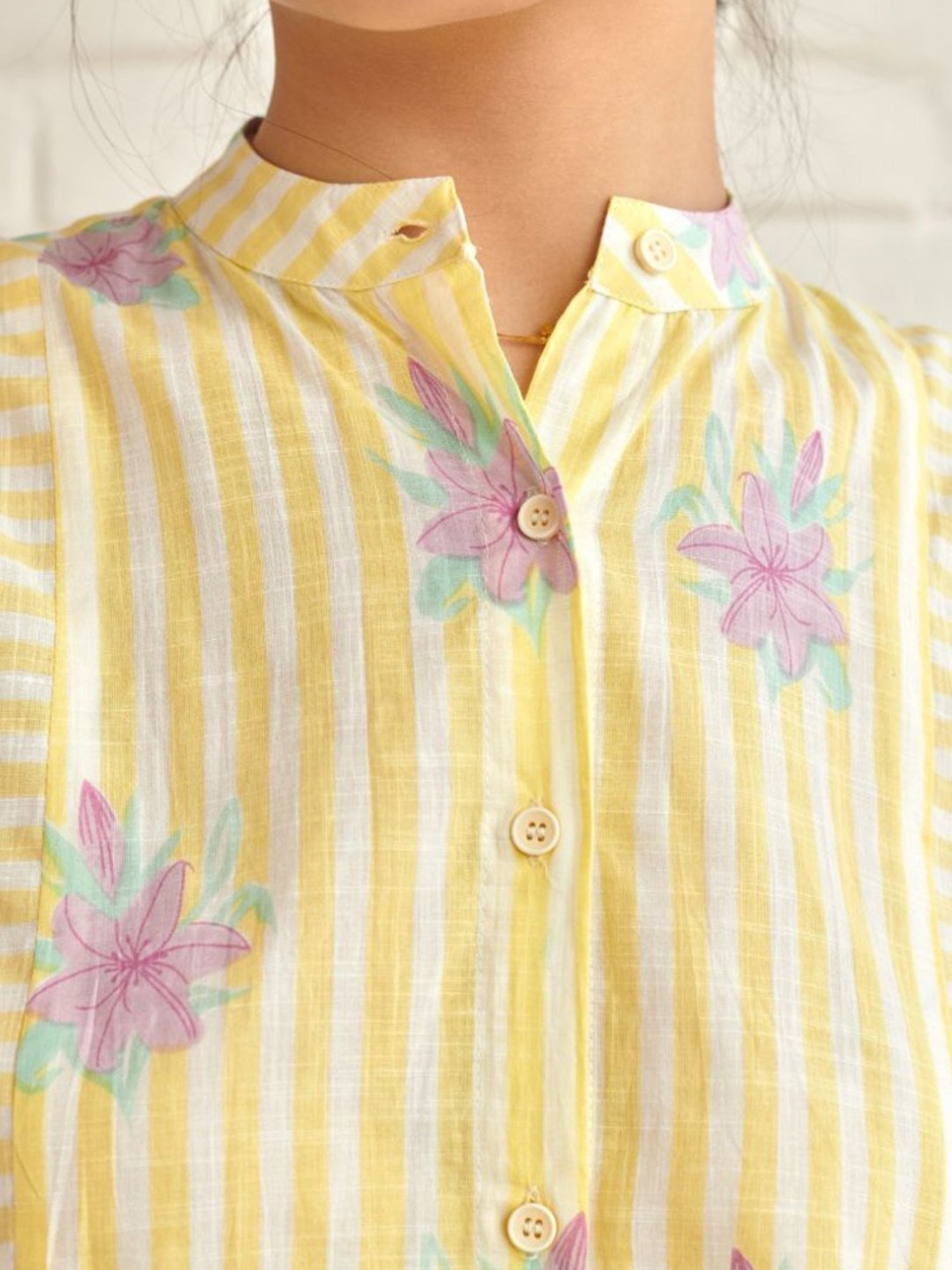 Prakriti Jaipur Yellow Aster Sleeveless Shirt