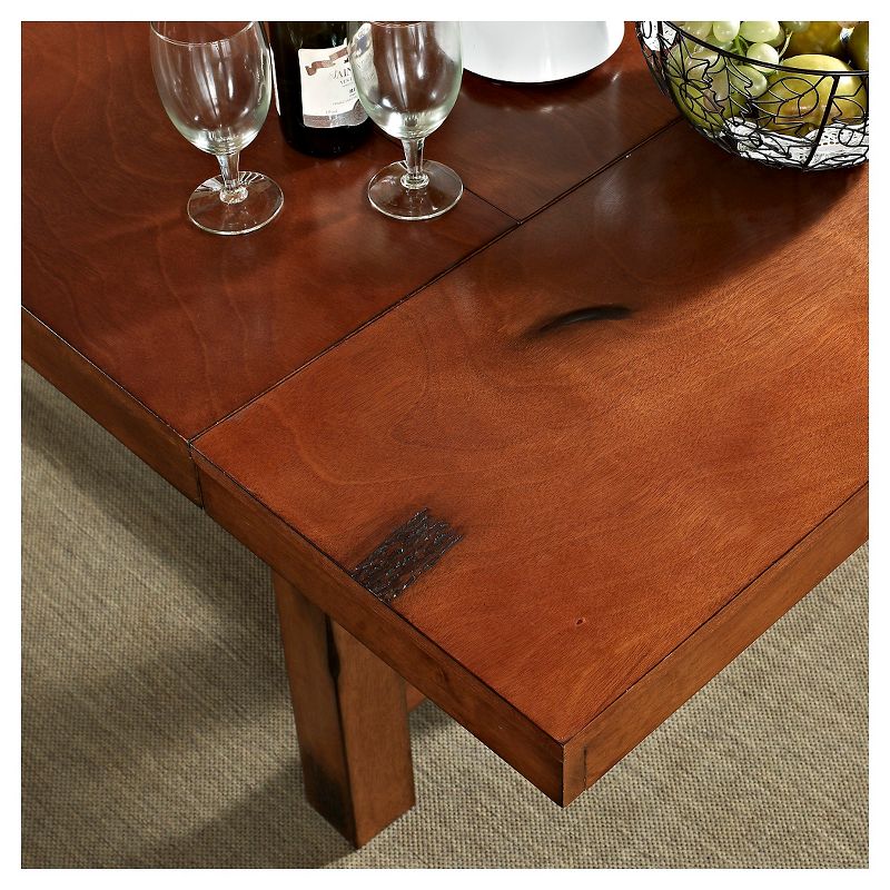 6pc Distressed Dark Oak Wood Drop Leaf Dining Set - Saracina Home