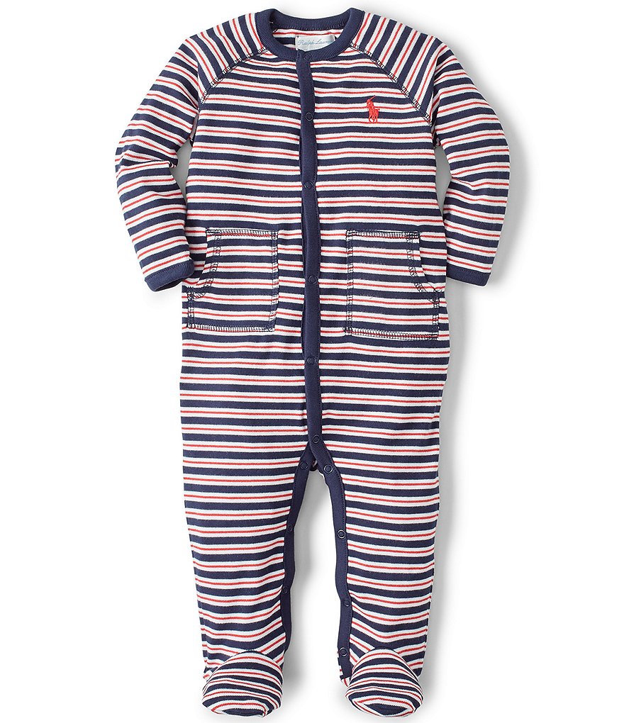 Aden + Anais Baby Boys 6-9 Months Long-Sleeve Blue Moon Footed Coverall