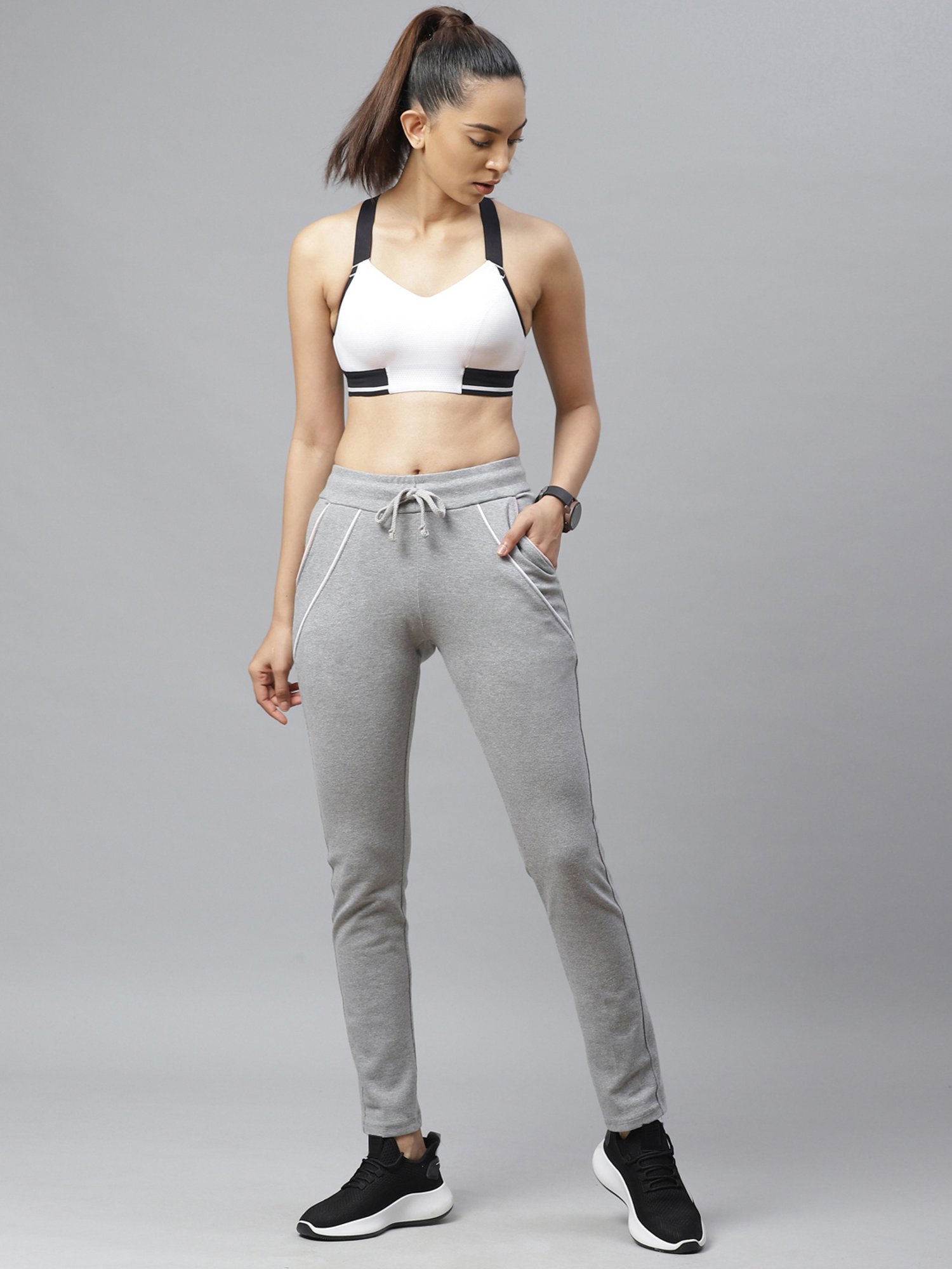 Cayman Grey Mid Rise Track Pants