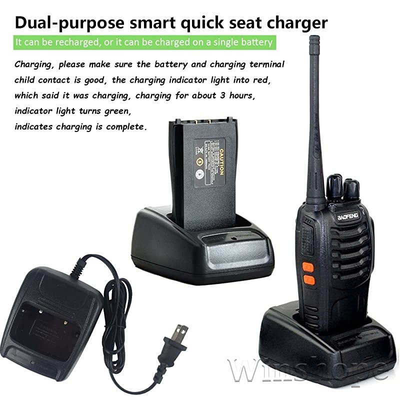 Long Range Walkie Talkies FRSGMRS Two Way Radios with Earpiece 2 Pack UHF Handheld Reachargeble BF888s Interphone for Adults or Kids Hiking Biking Camping Liion Battery and Charger Included