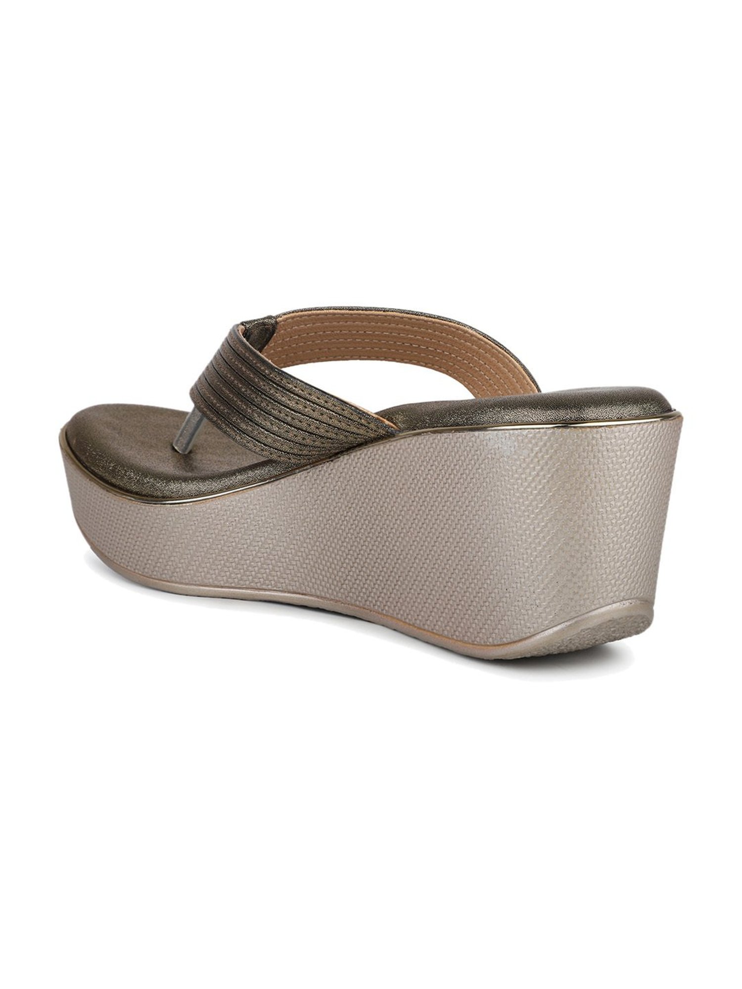 Inc.5 Women's Antique Gold Thong Wedges