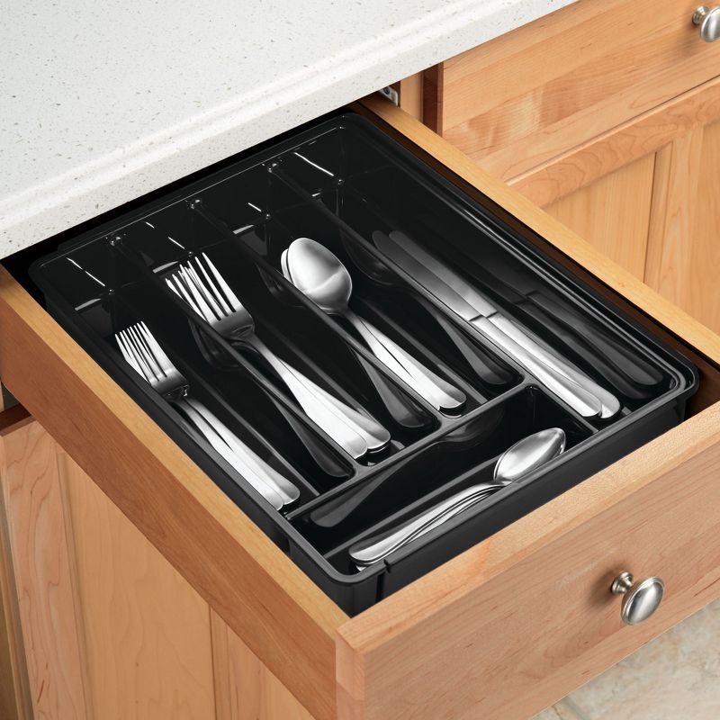 InterDesign Expandable Kitchen Drawer Organizer Black
