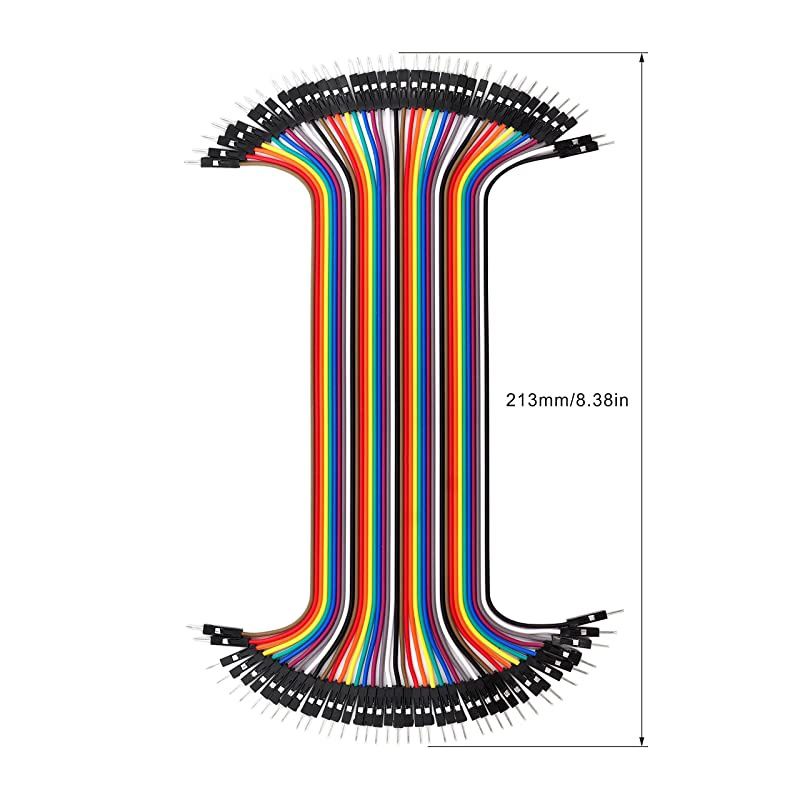 40 Piece Male to Male 8 Inch Solderless Ribbon DupontCompatible Jumper Wires for Breadboard Prototyping