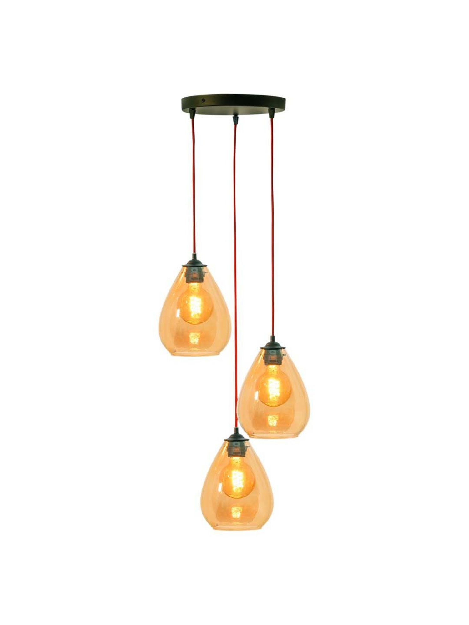 Kapoor E Illuminations Fondi Amber Glass Cluster Round Hanging Light