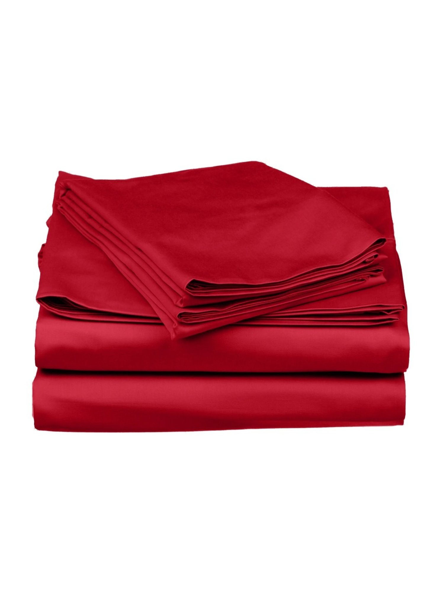 Stoa Paris Date Night Collection 300 TC Red Sateen Super King Bed Sheet with 4 Pillow Covers