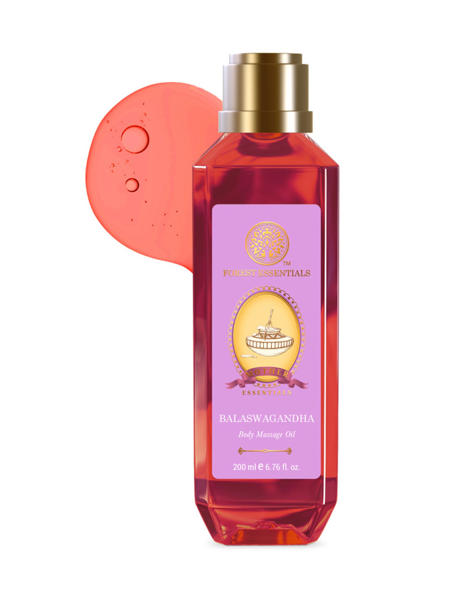 Forest Essentials Balaswagandha Ayurvedic Oil for Mother's Body Massage for Pregnancy - 200 ml