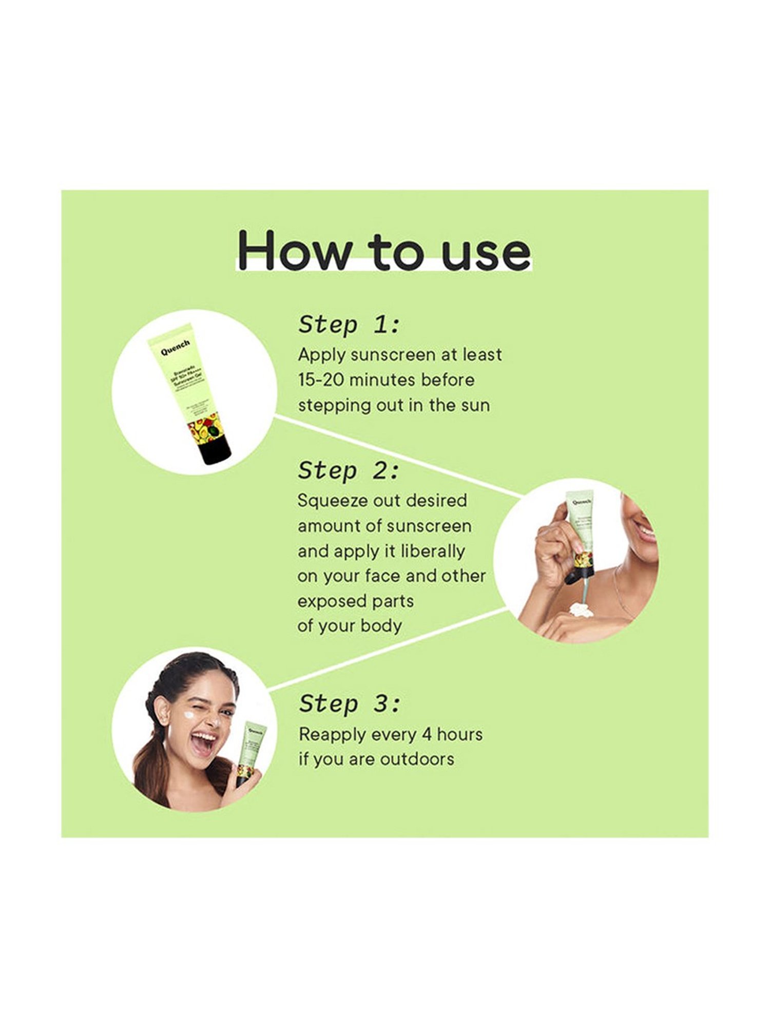 Quench Botanics Bravocado SPF 50+ PA++++ Sunscreen Gel - 15 ml