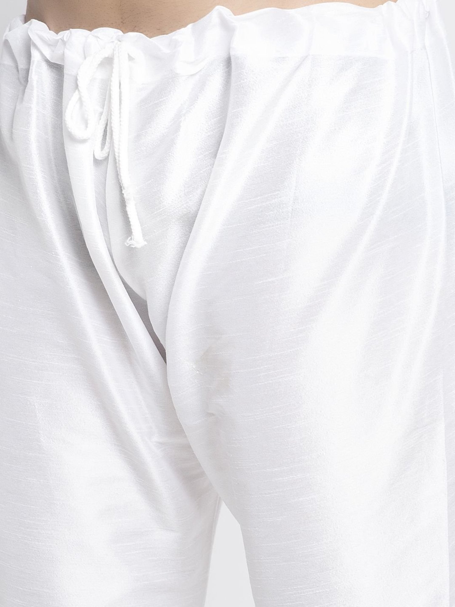 Benstoke White & Grey Regular Fit Kurta Set With Jacket