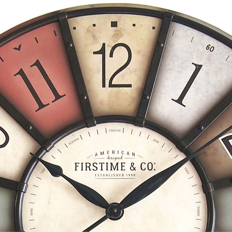 27" Color Motif Farmhouse Wall Clock Red/Yellow - FirsTime & Co.
