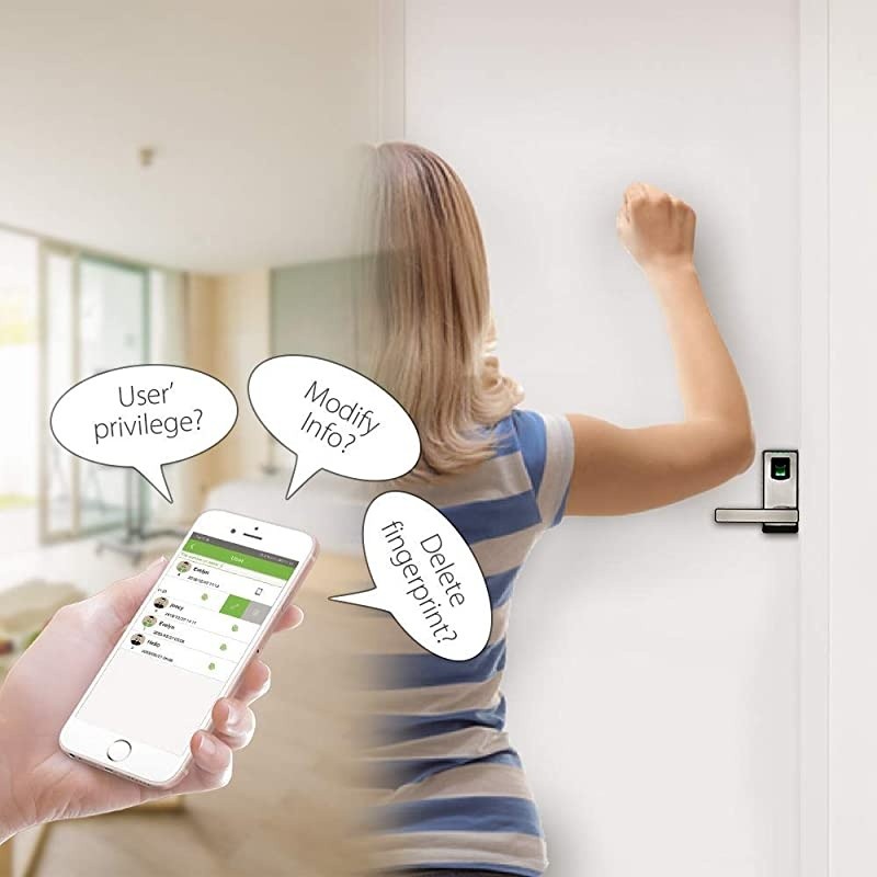 Biometric Door Lock Fingerprint Lock with Bluetooth, Keyless Entry Door Lock with Smart Phone