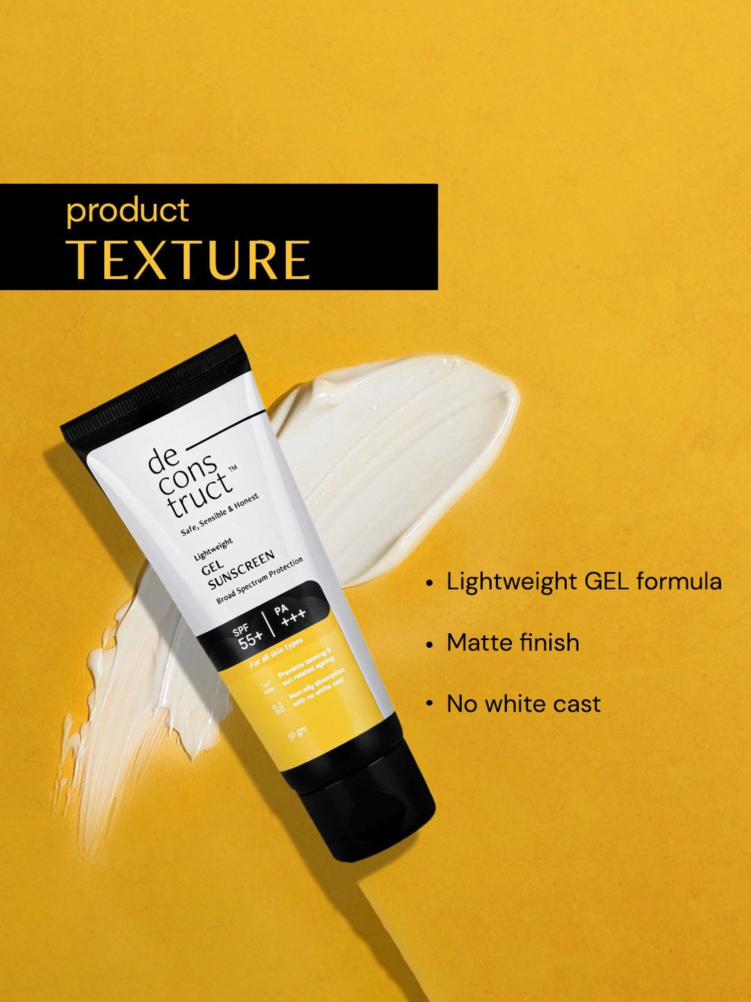 Deconstruct Lightweight Gel SPF 55+ Sunscreen - 50 gm