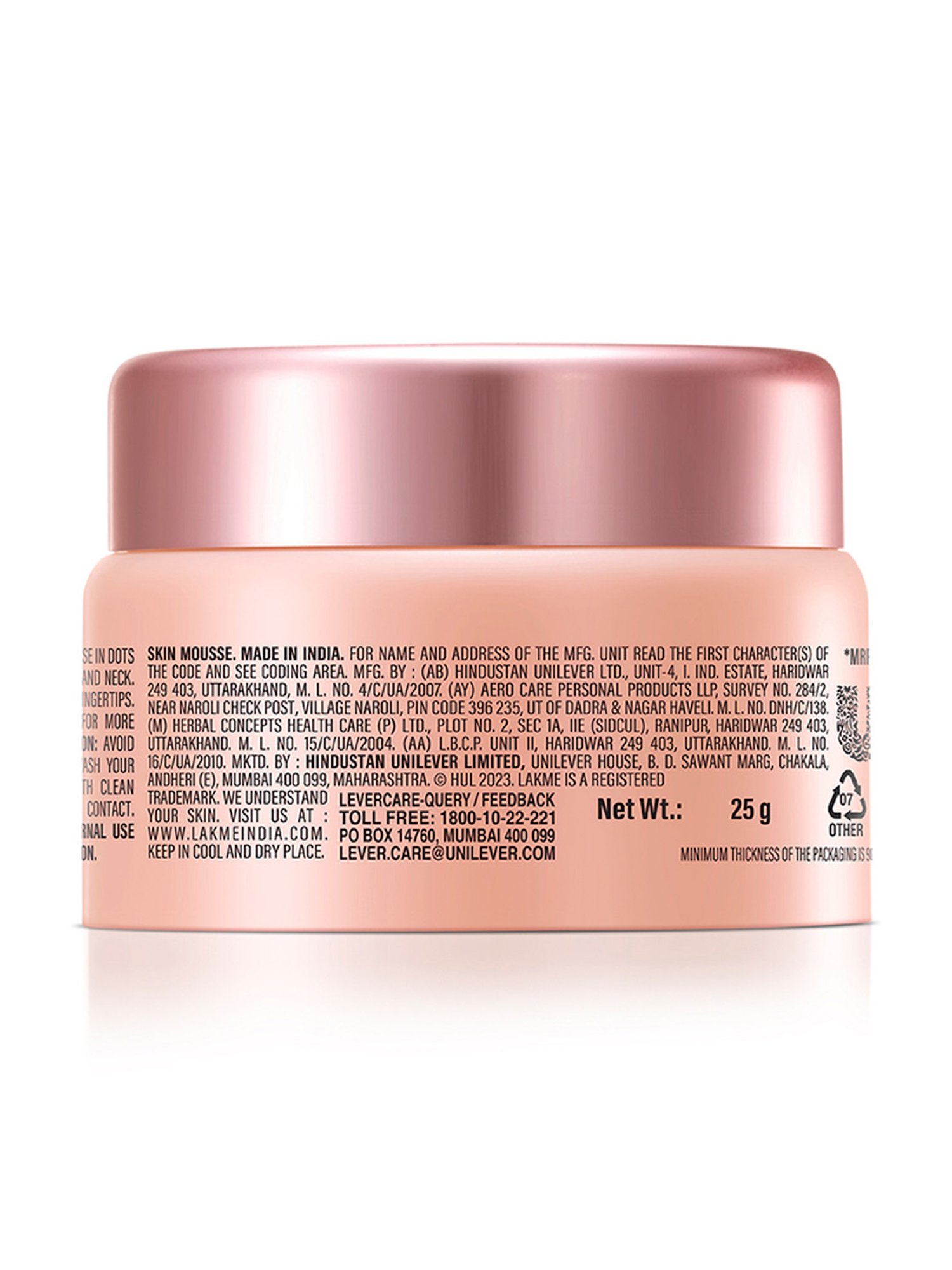 Lakme 9 To 5 CC Light Mousse 1A Frappe - 25 gm