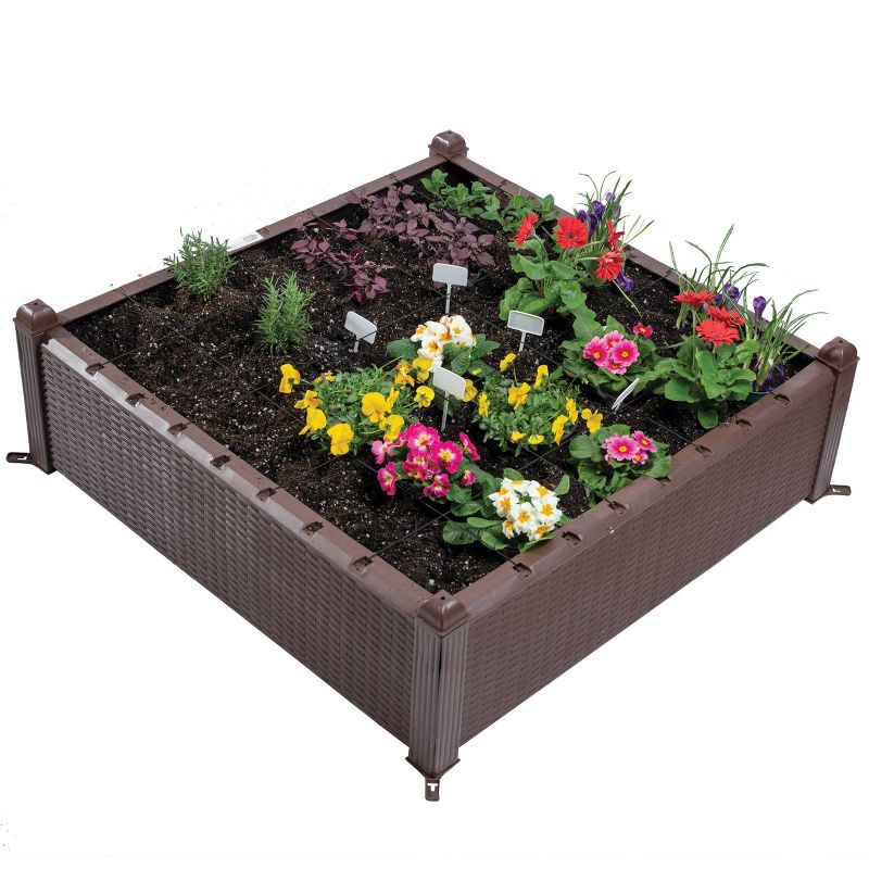 OGrow 39" Square Raised Wicker Garden Bed