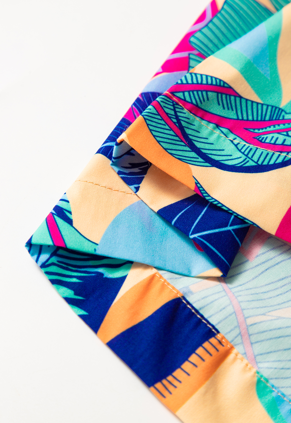 Black Leopard Patchwork Split Neck Ruffle Plus Size Dress