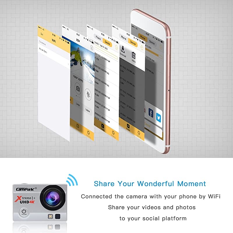 2021 Upgrade? 4K 20MP Action Camera EIS External Microphone Remote Control WiFi Waterproof Camera Webcam with 170&deg; Wide Angle and 2 Batteries