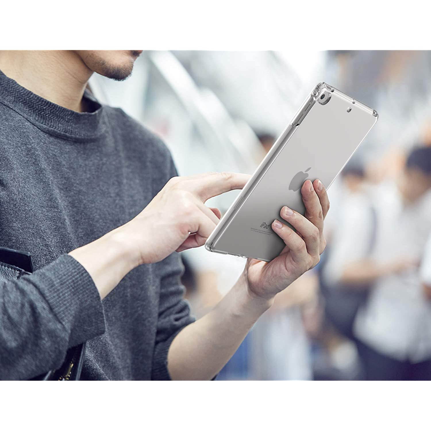 MoKo Case Fit New iPad Mini 5 2019 (5th Generation 7.9 inch) - Clear Grip Soft Flexible Transparent TPU Skin Shockproof Rubber Bumper Back Cover Protector - Clear