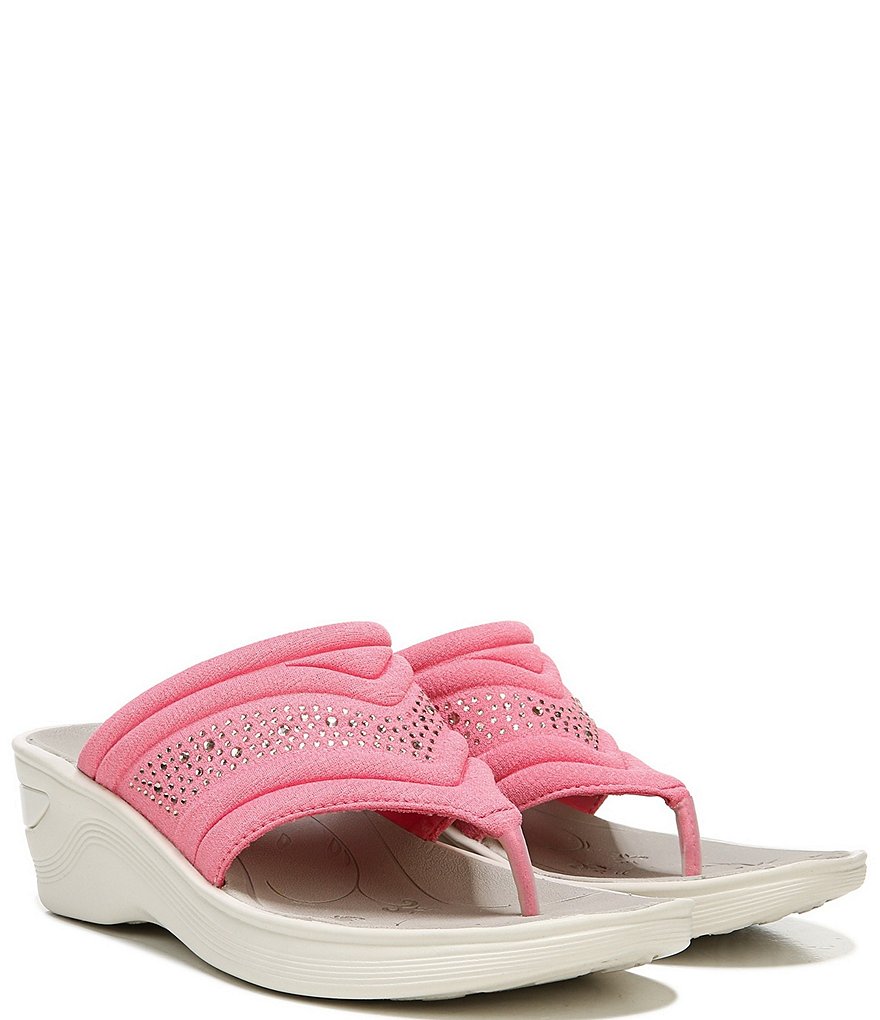 Bzees Dazzle Me Rhinestone Embellished Washable Slip-On Thong Sandals