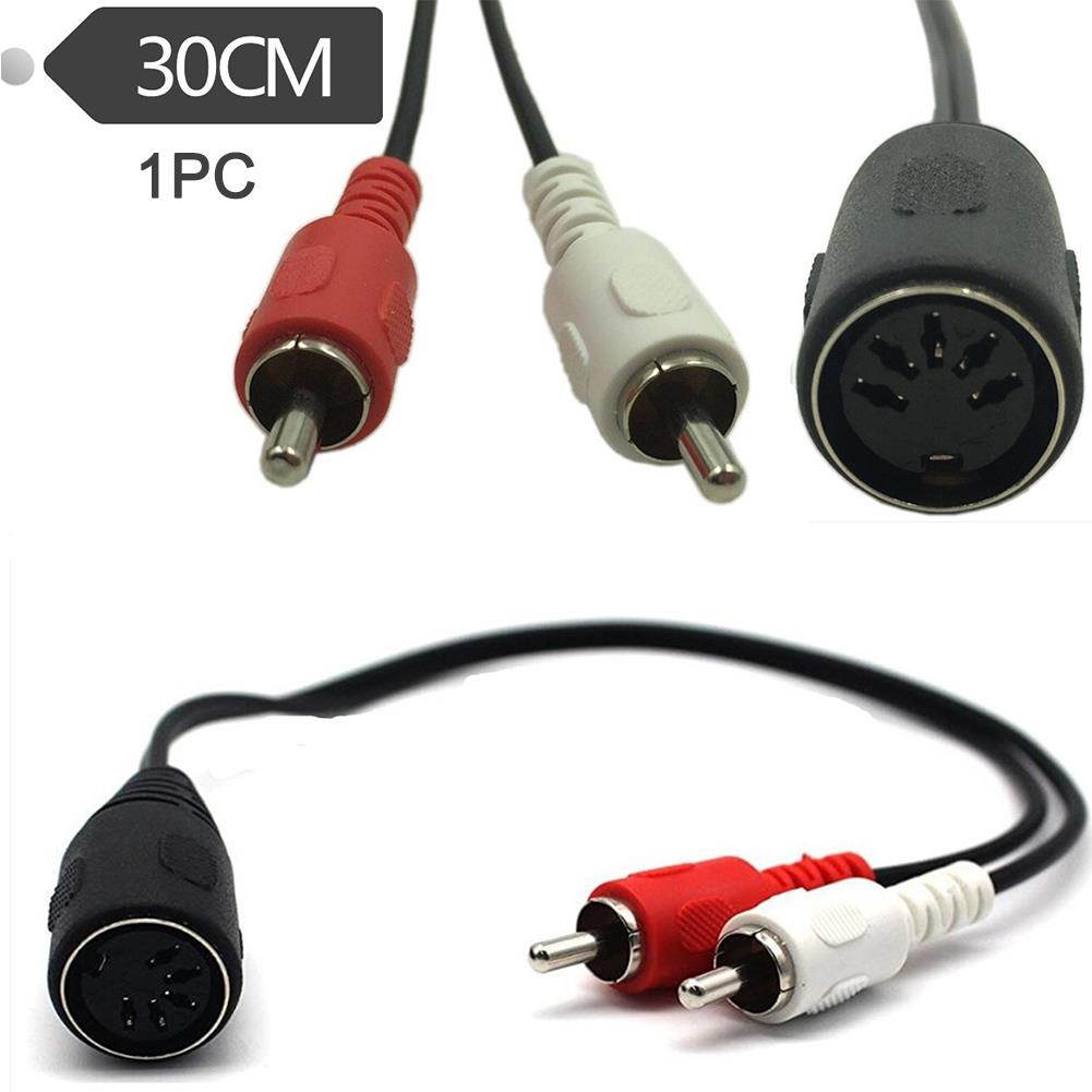 5 Pins 0.3M DIN Female To 2  Male Plug AMP Audio Adapter reduces noise anti interference Cable Data transmission Audio wire