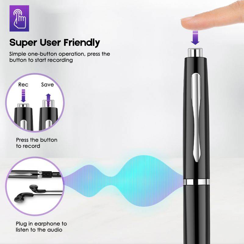 High-definition digital voice recorder long-distance noise reduction mini recording voice control recording meeting student class recorder