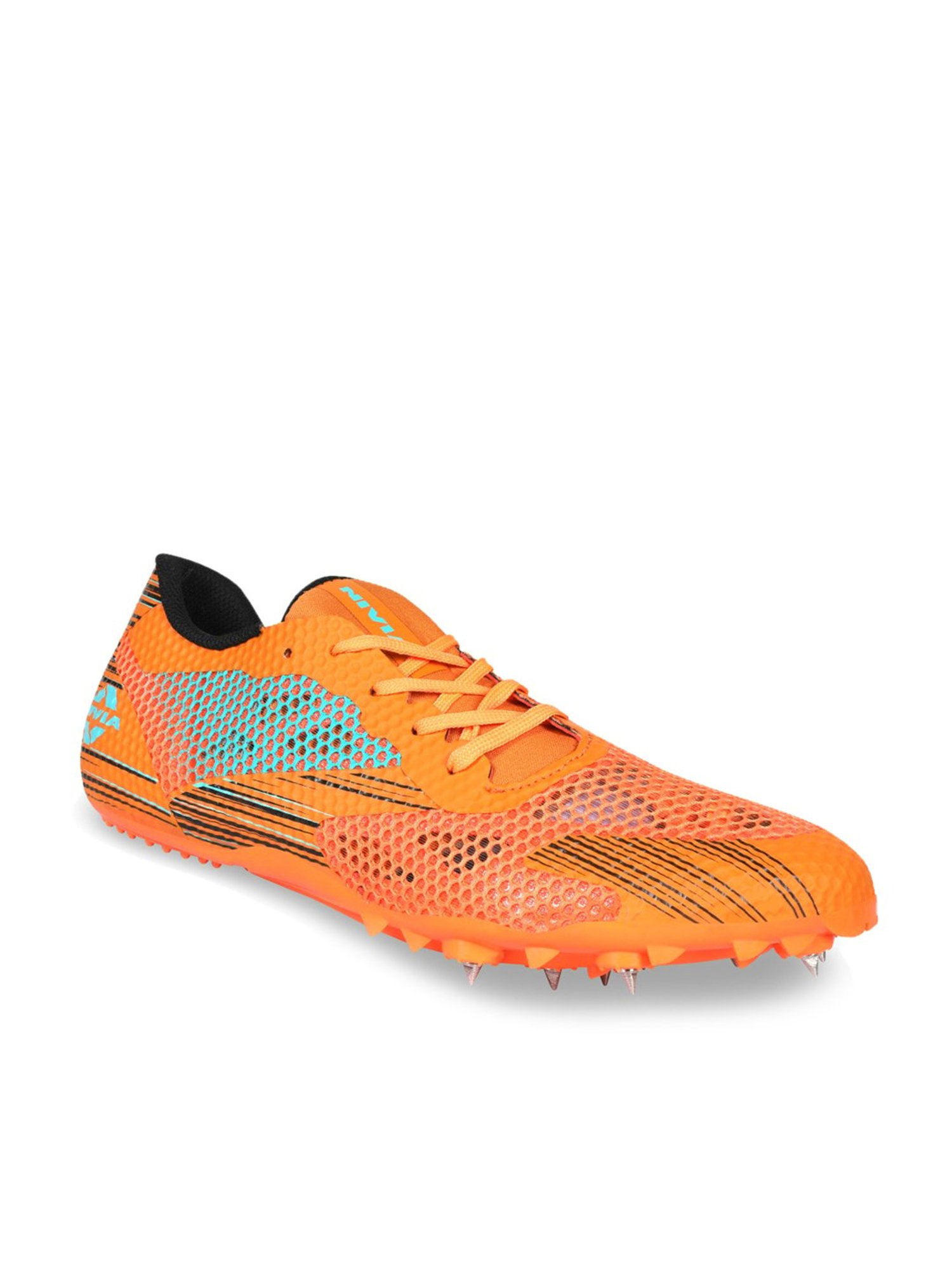 Nivia Men's Track and field-100 Orange Cricket Shoes