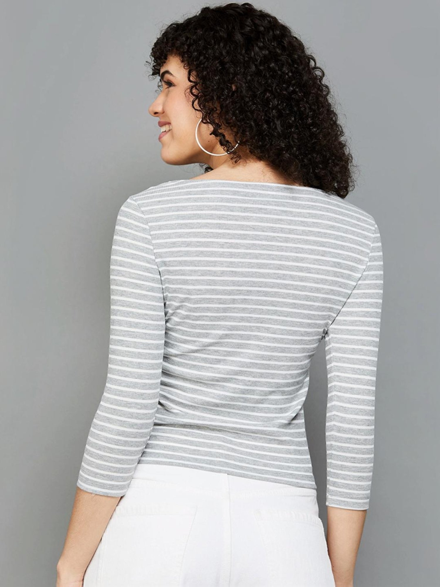Fame Forever by Lifestyle Grey Striped Top
