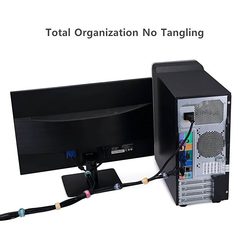 Reusable Cable Straps Wire Ties Pack of 50 Adjustable Cord Fastener Cable Organizer 8 Inches Multicolor