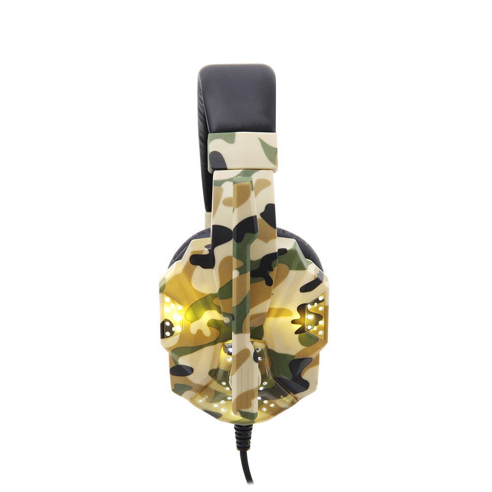 SY830MV Gaming Headset 3.5mm Wired Over Ear Headphones Noise Canceling E-Sport Earphone with Mic LED Light AUX+USB for Desktop PC