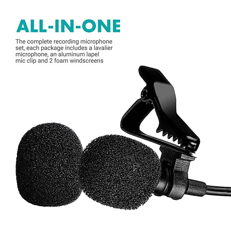 M1 USB Lavalier Lapel Clip-on Omnidirectional Microphone for Laptop, PC and Mac, Perfect Podcasting, Gaming, Streaming and Desktop Mic (20-Foot Cord)