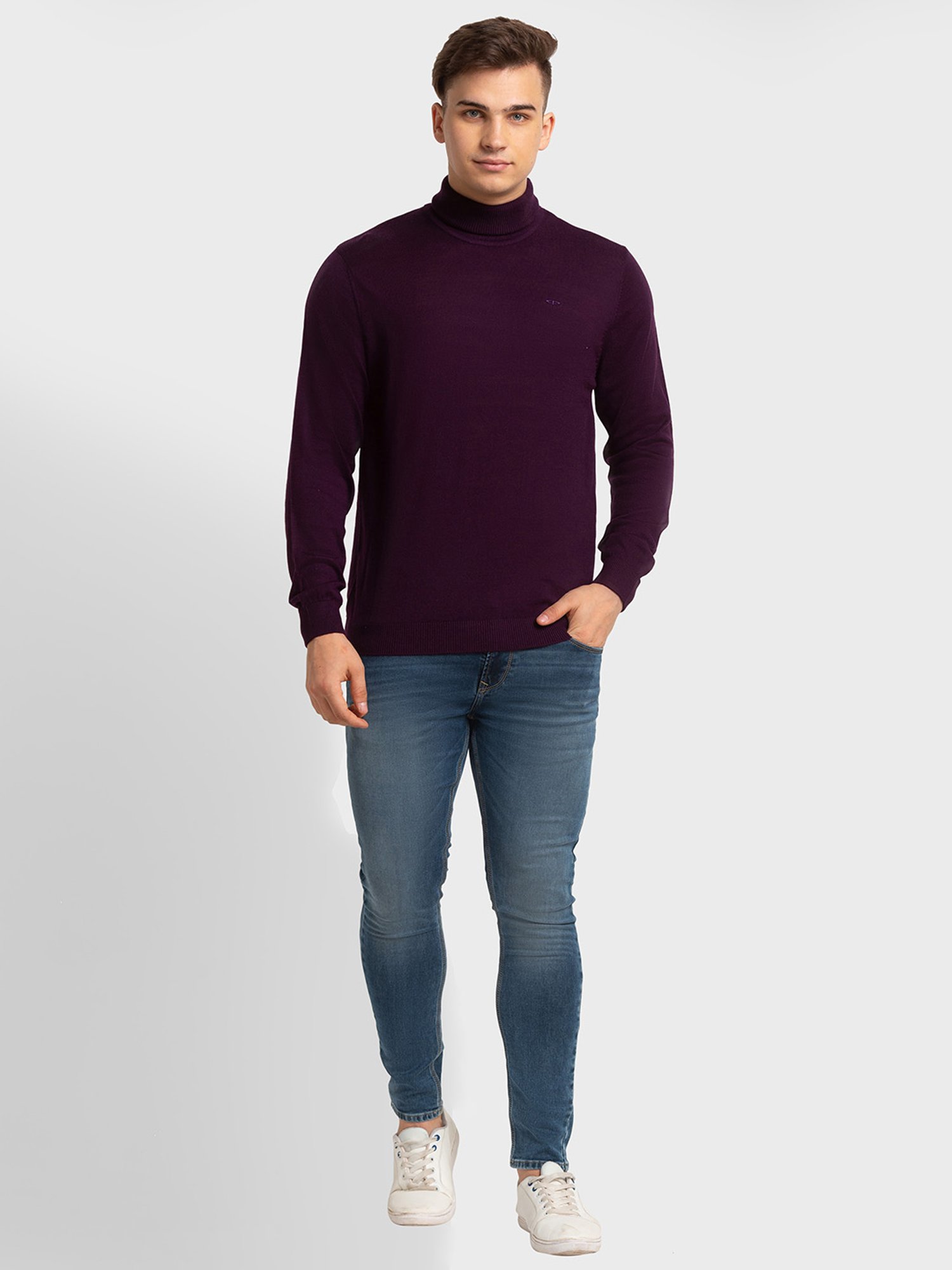 ColorPlus Purple Tailored Fit Sweaters