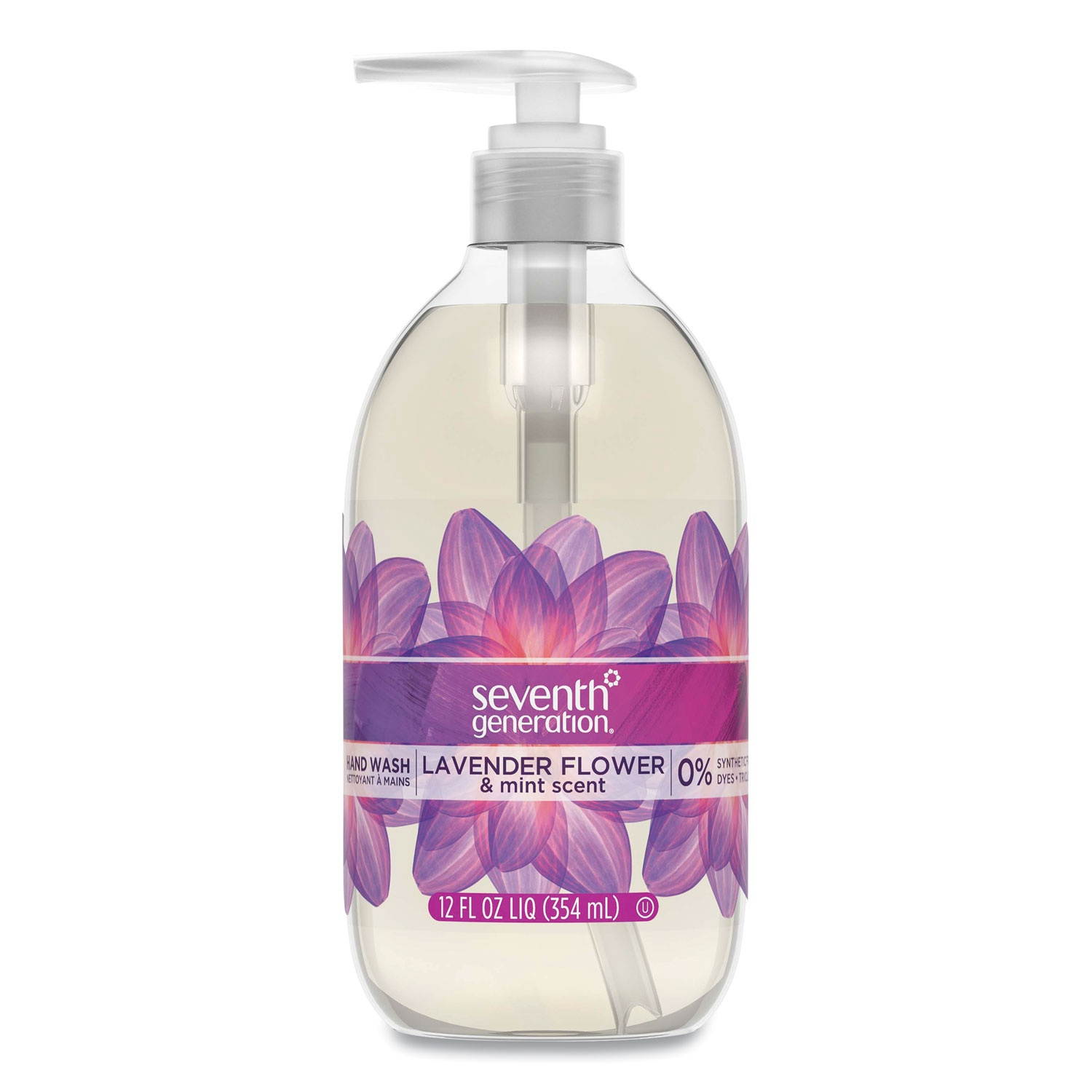 Seventh Generation 22926 Natural Purifying Hand Wash, Lavender, 12oz Pump Bottle, 1 Each